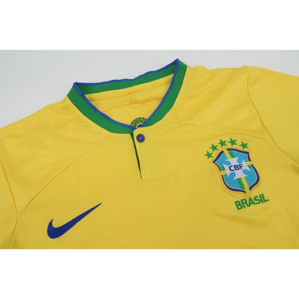 Nike Brazil Soccer Jersey Mens Small Yellow Dri-FIT CBF National Team Y2K Rare
